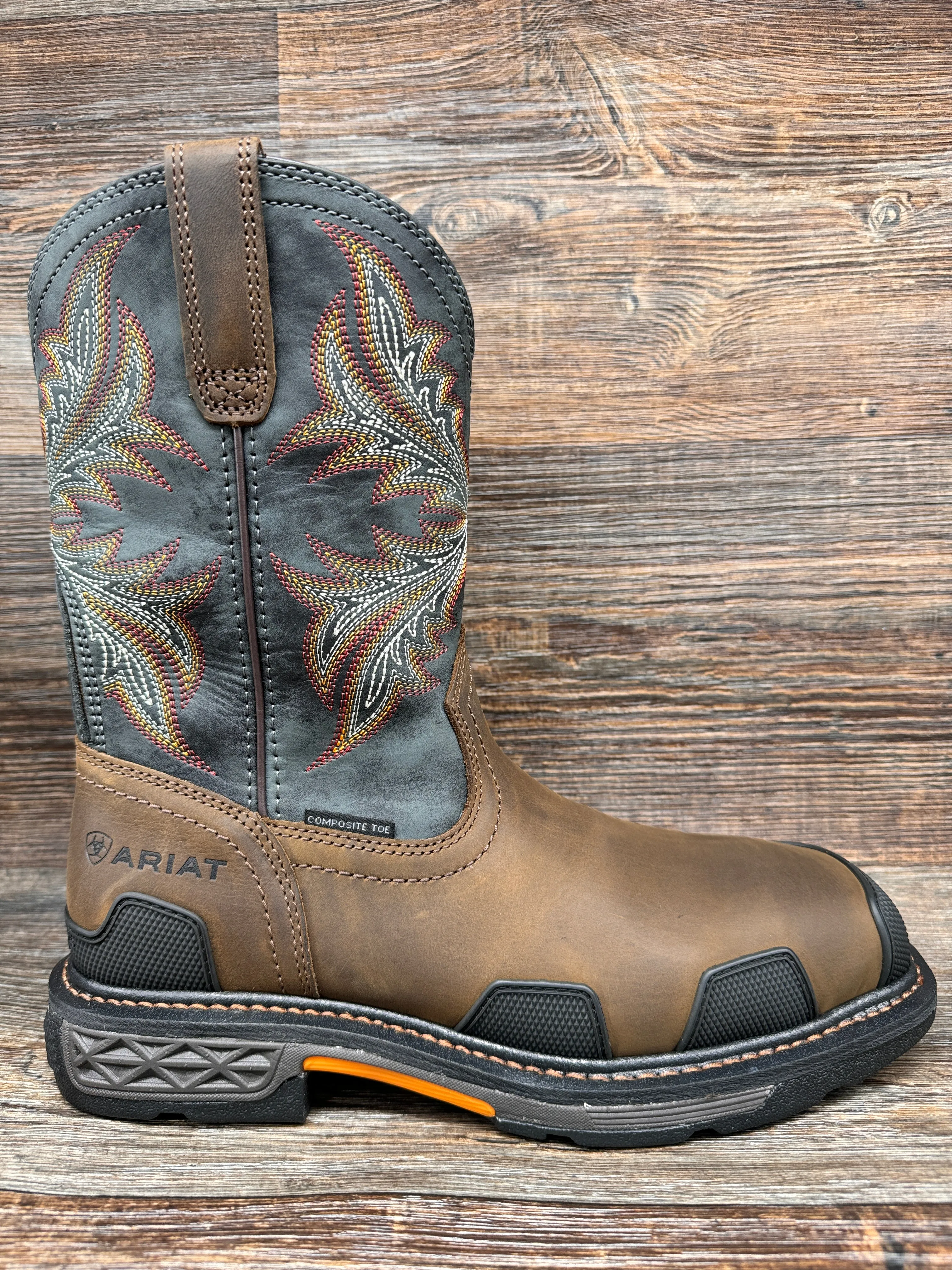 10053644 Men's Overdrive Composite Square Toe Waterproof Work Boot by Ariat