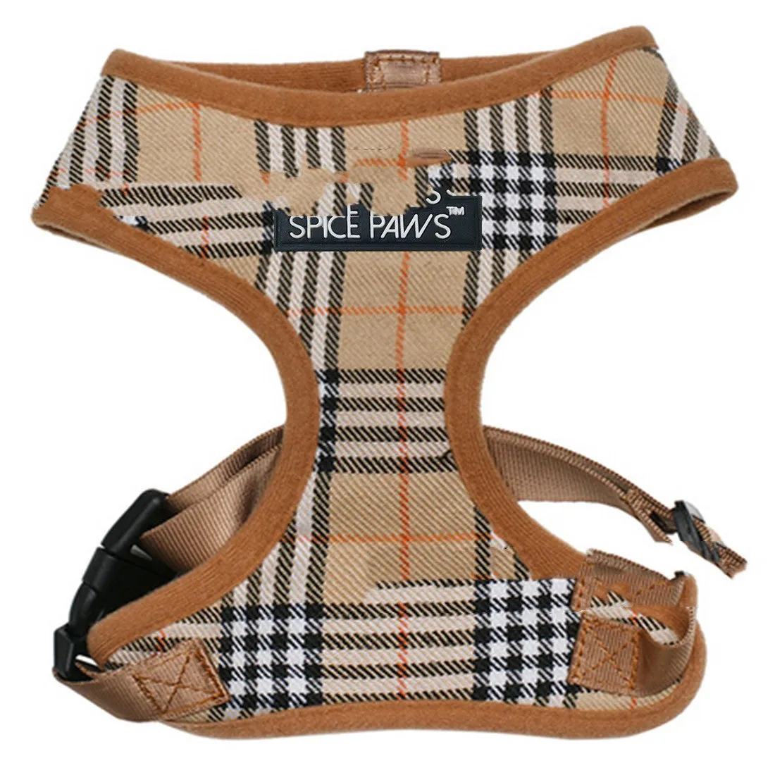 Adjustable harness vest-style dog outing chest back