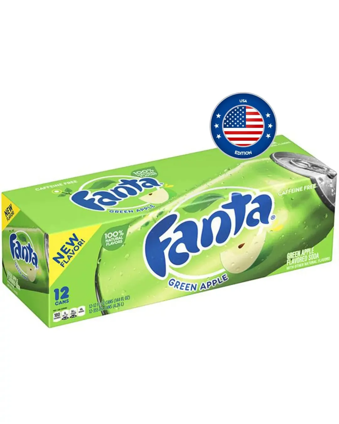 American Fanta Green Apple Soda Multipack, 12 x 355 ml