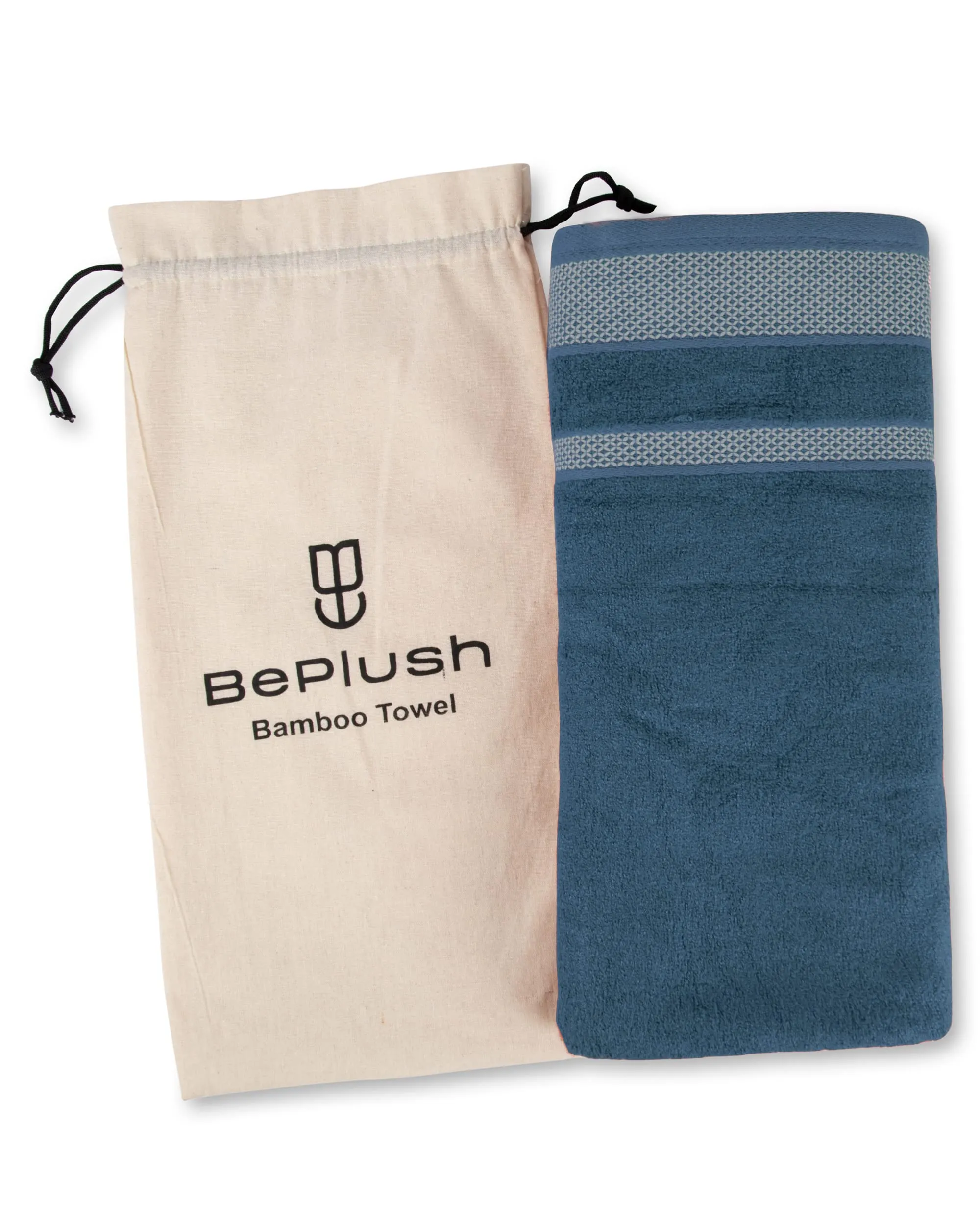 BePlush Zero Twist Bamboo Towels for Bath | Ultra Soft, Highly Absorbent, Quick Dry, Anti Bacterial Bamboo Bath Towel for Men & Women || 450 GSM, 29 x 59 Inches (2, Emerald Blue)