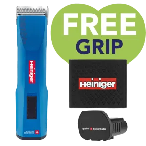 Blue Saphir Cordless Clipper One Battery with Free Clipper Grip by Heiniger