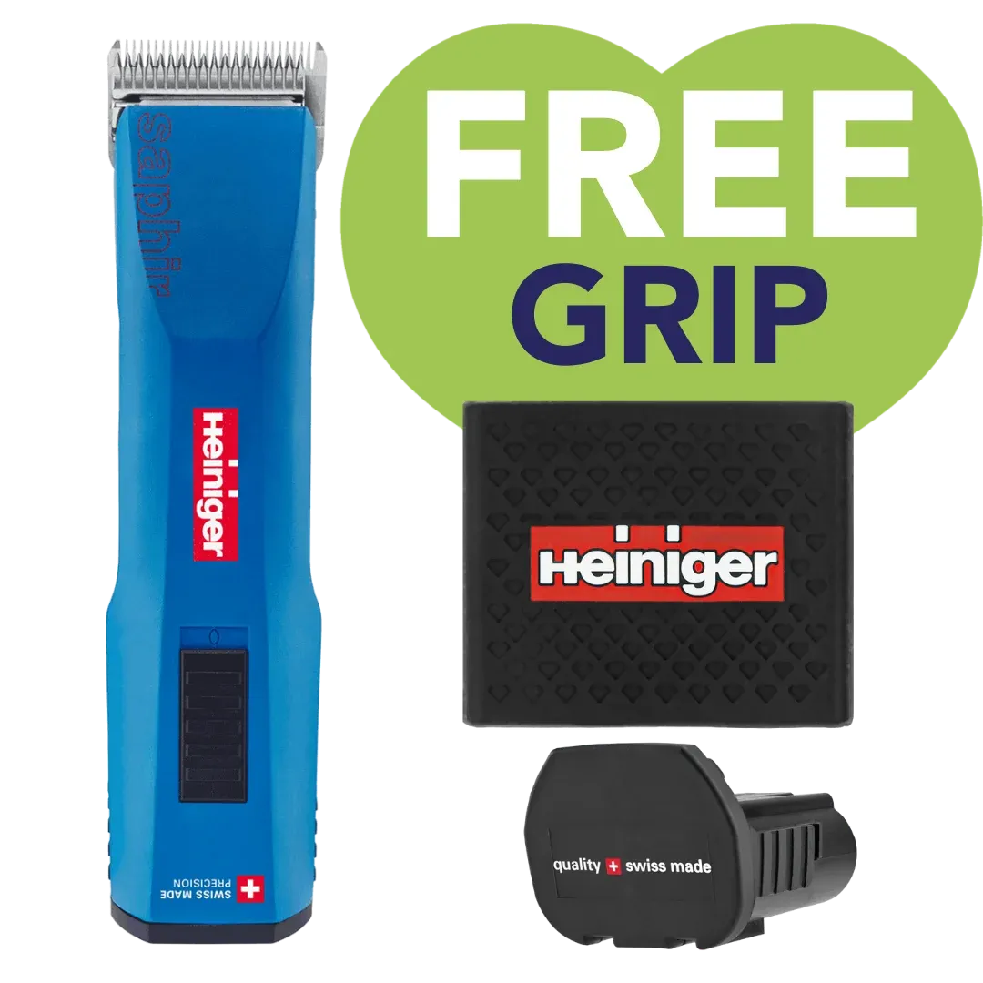 Blue Saphir Cordless Clipper One Battery with Free Clipper Grip by Heiniger