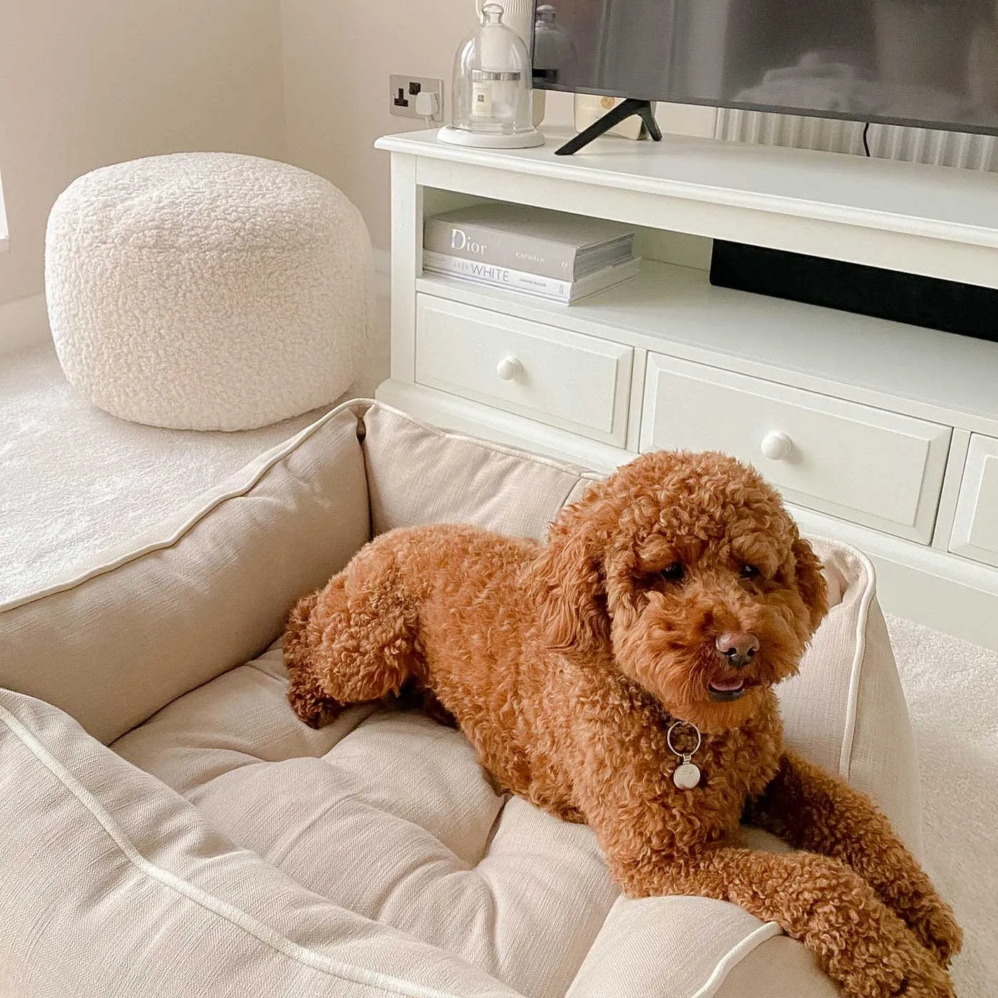 Box Bed With Removable Covers in Savanna Oatmeal by Lords & Labradors