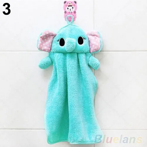 Cartoon Hand Towel Soft Plush Fabric  Animal Hanging Wipe Nursery Bathing Towel 58ZW