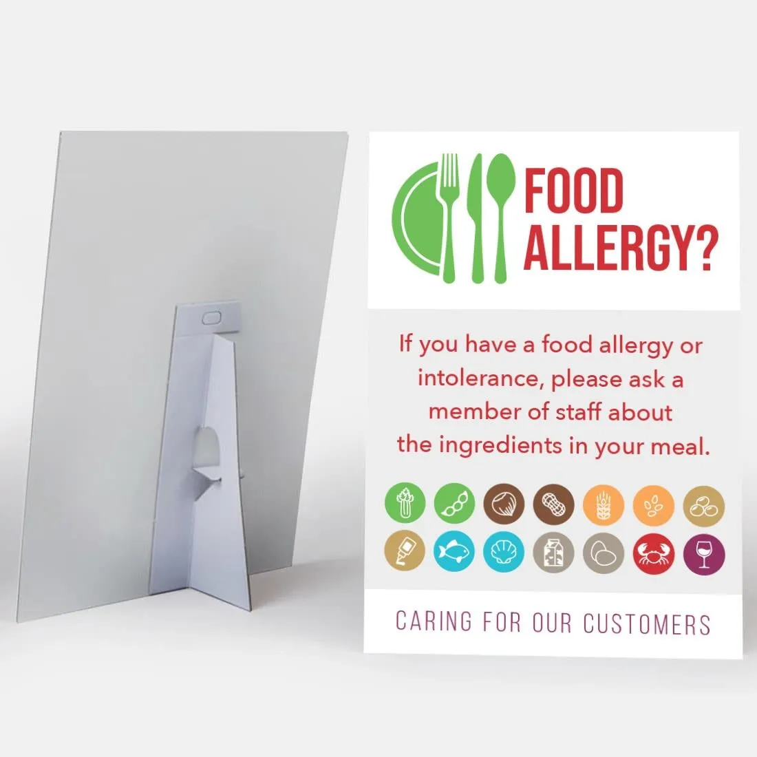 CG204 Customer Allergen Symbols & Ingredients Awareness Pub & Cafe Notice (2 x Display Options)