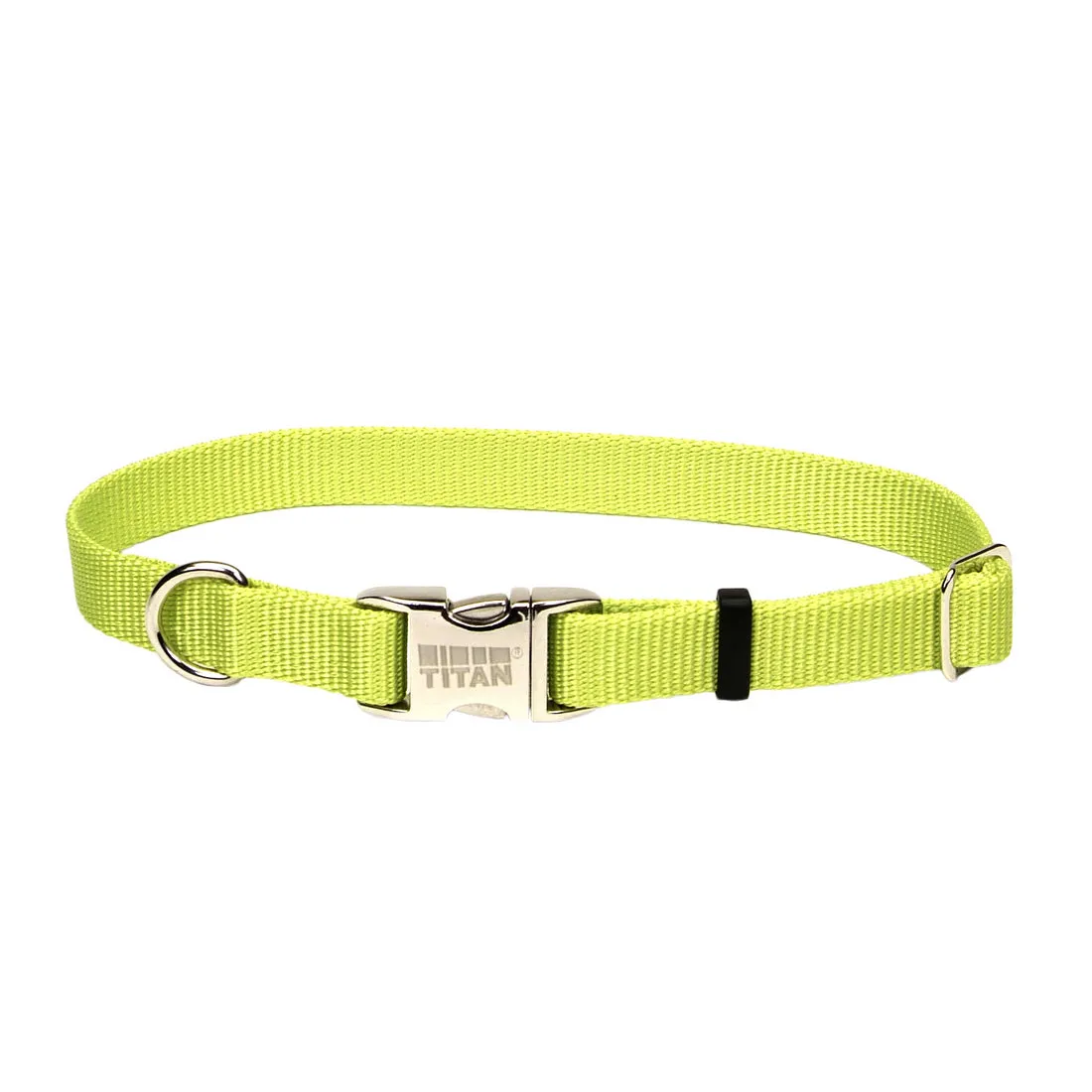 Coastal Adjustable Nylon Collar with Metal Buckle Large Lime