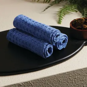 Cobalt Textured Waffle Face Towel