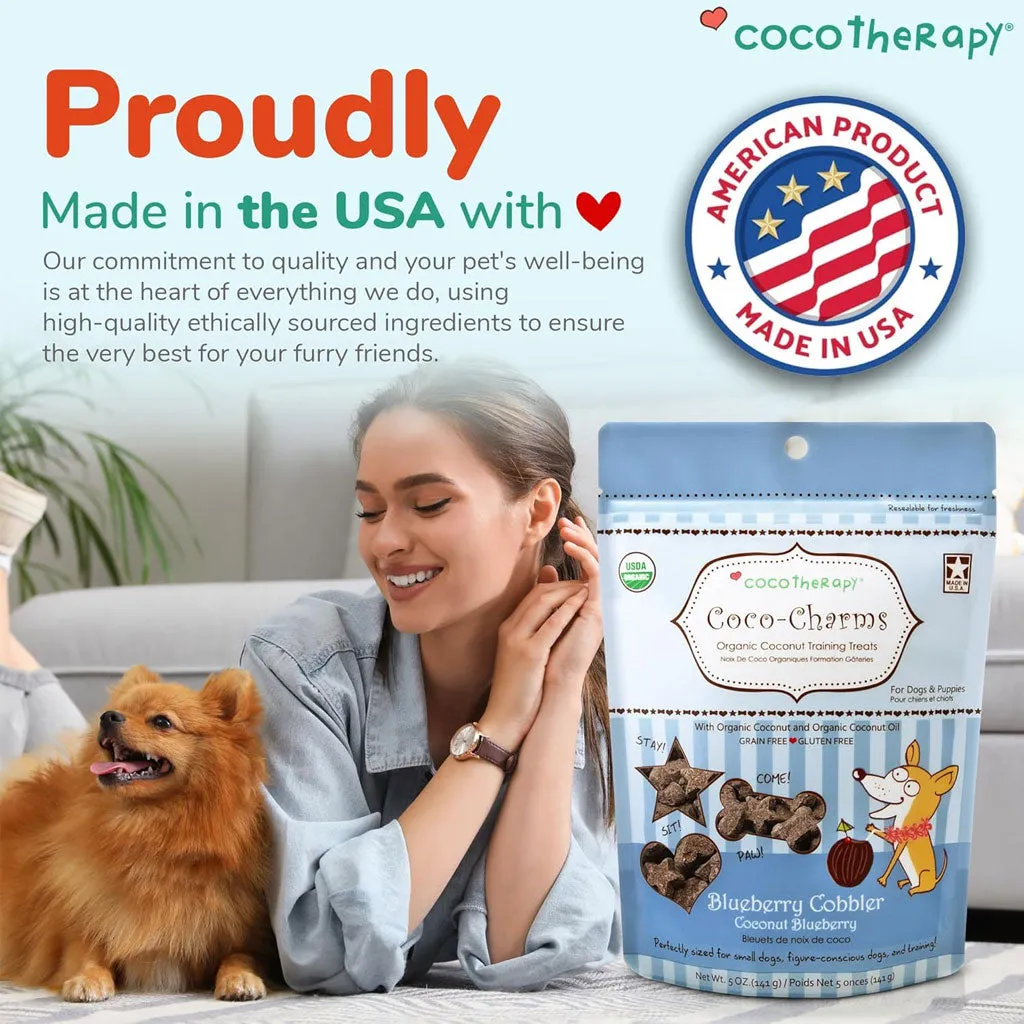 Cocotherapy Coco-Charms Training Treats Blueverry Cobbler for Dogs & Puppies, 5-oz