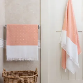 Coral Dot Fouta Hand Towel