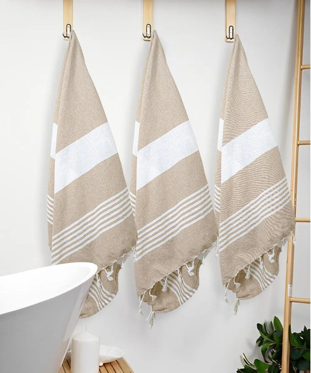 Cotton Bath Towel Unisex Set of 3, 200 GSM (165L X 85W)