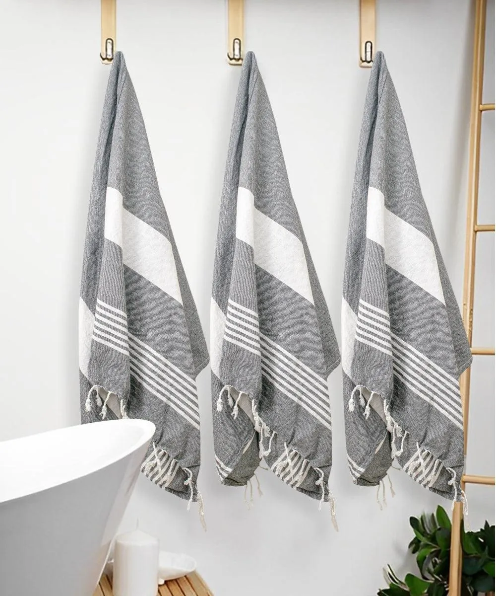 Cotton Bath Towel Unisex Set of 3, 200 GSM (165L X 85W)