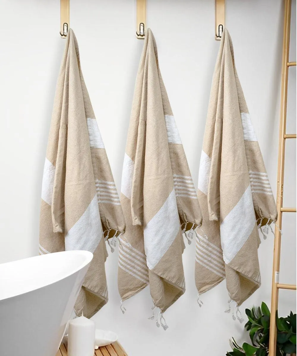 Cotton Bath Towel Unisex Set of 3, 200 GSM (165L X 85W)