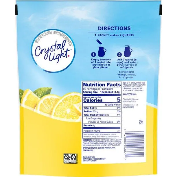 CRYSTAL LIGHT PITCHER PACKS - LEMONADE