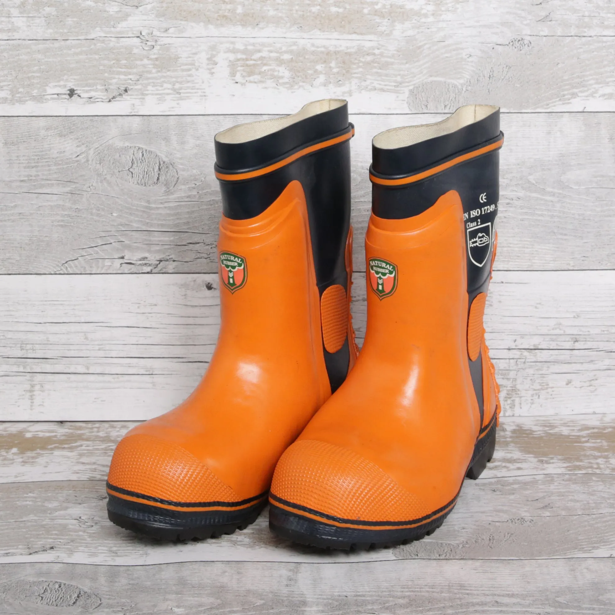 De-Branded Steel Toe Cap Chainsaw Class 2 Wellington Boots UK4