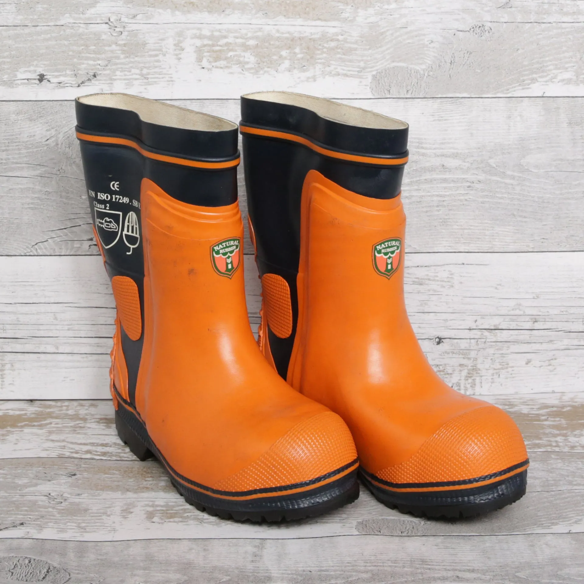 De-Branded Steel Toe Cap Chainsaw Class 2 Wellington Boots UK4