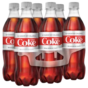 Diet Coca Cola Soda, 16.9 Fl Oz Coke, 6 Count