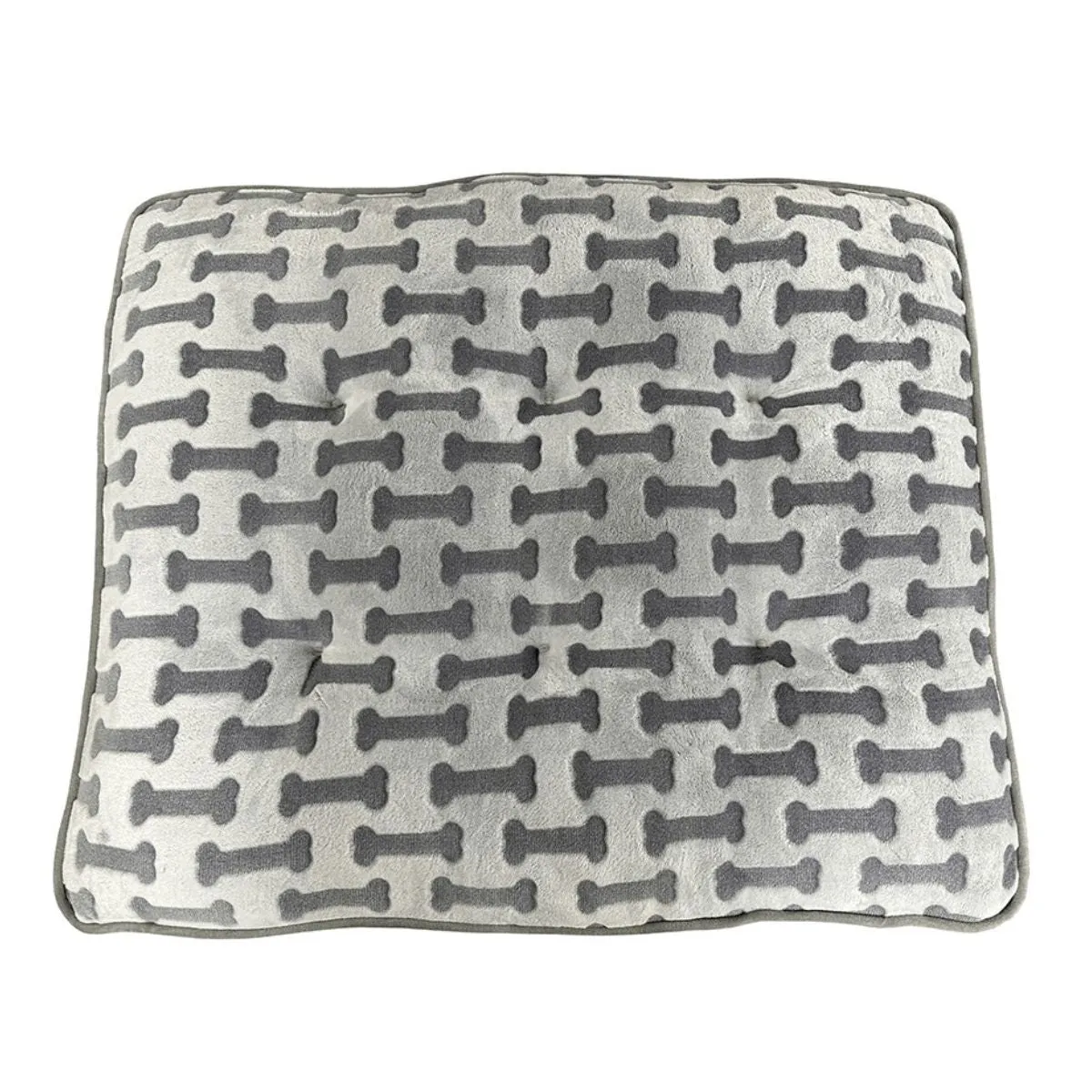 Ethical Pet Sleep Zone Luxe Bone Print Pillow 38" Light Gray