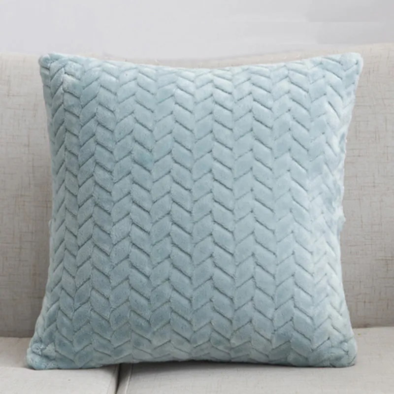 Flannel Solid Color Throw Pillow Sofa Cover Cushion Cover Nordic Style Simple Style