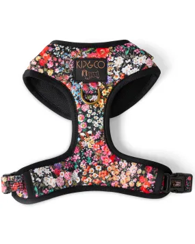 Forever Floral Black Dog Harness