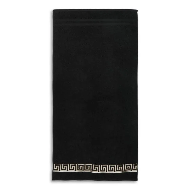 Greek Key Towel (Black) - Set Of Eight