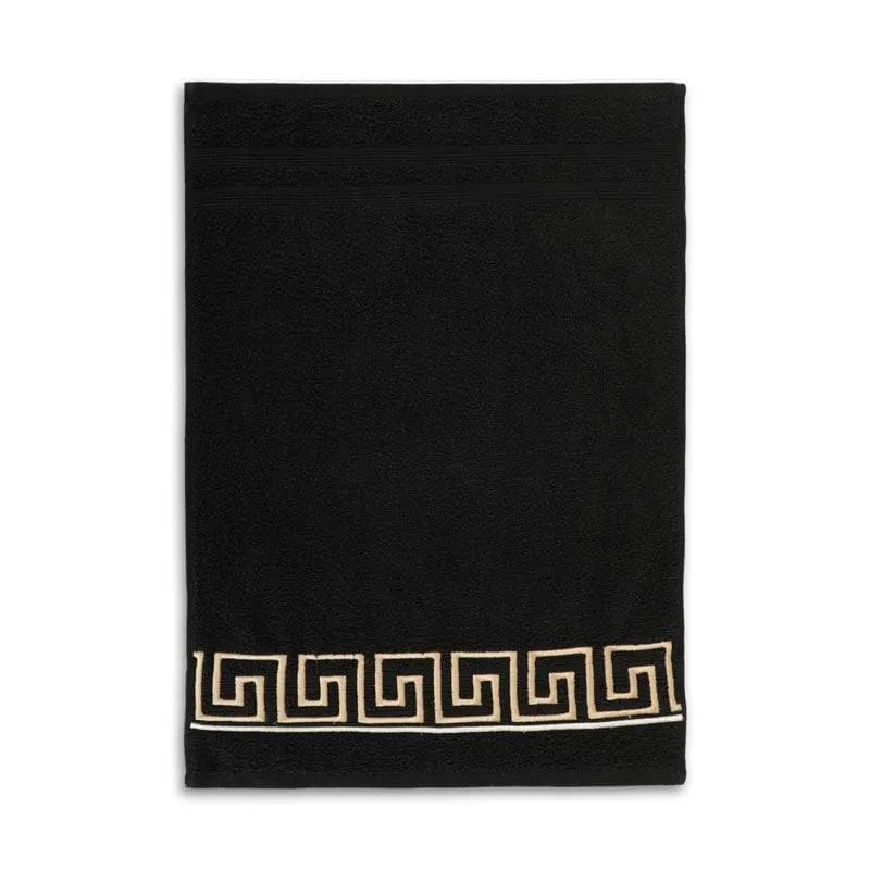 Greek Key Towel (Black) - Set Of Eight