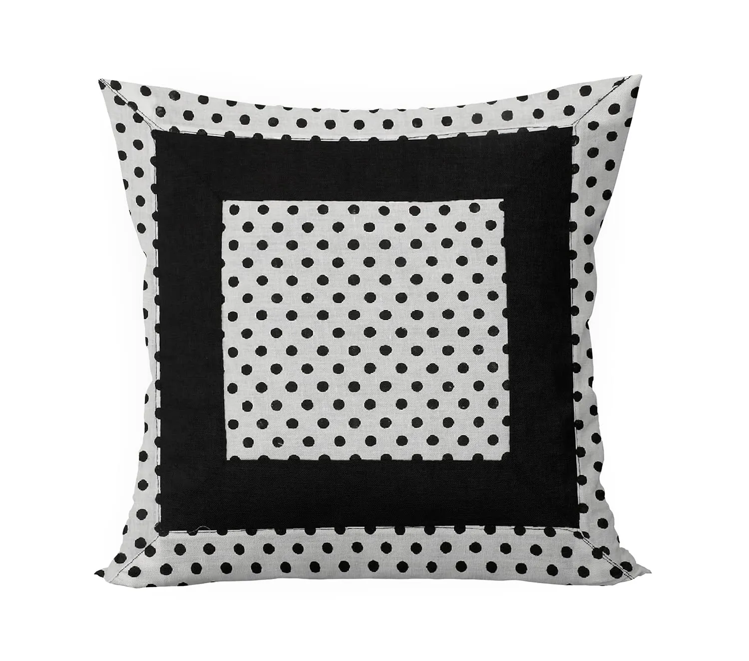 Heart Home Dot Print Soft Decorative Square Cushion Cover, Cushion Case for Sofa Couch Bed 16x16 Inch- Pack of 4 (White) 52HH3911