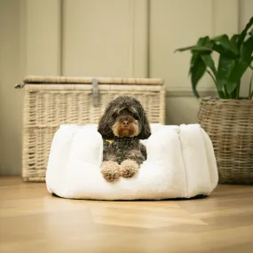 High Wall Bed in Calming Anti-Anxiety Cream Faux Fur by Lords & Labradors