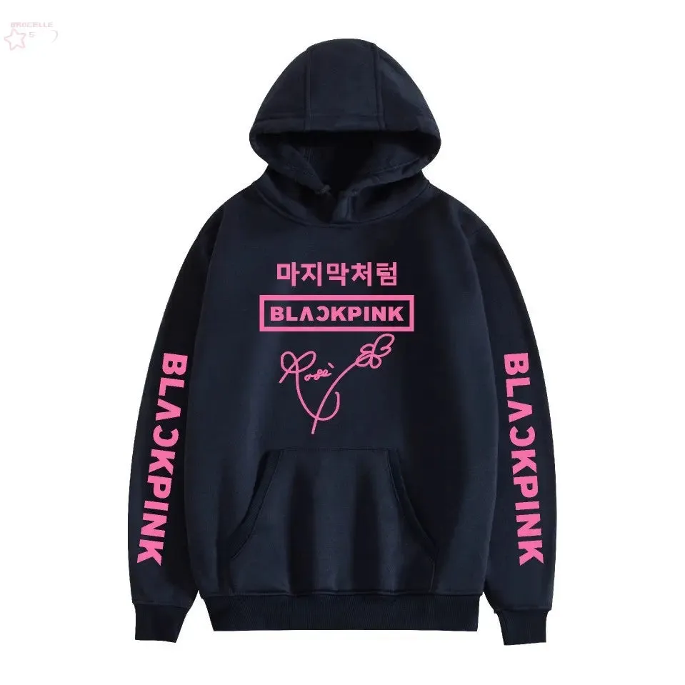 Korean popular girl group peripheral printed hoodies trendy couple hoodies