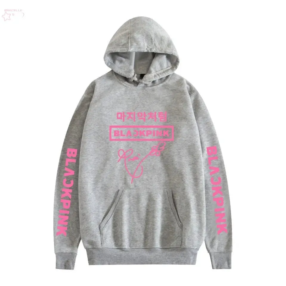 Korean popular girl group peripheral printed hoodies trendy couple hoodies