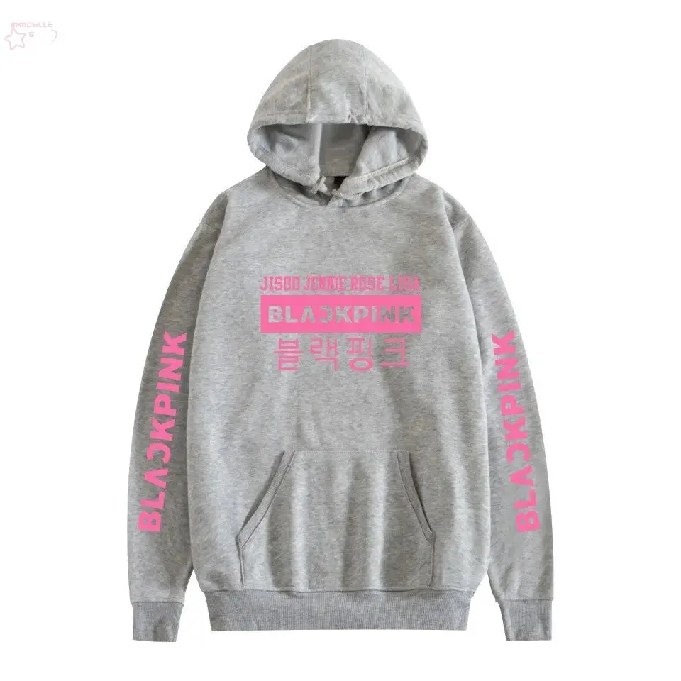 Korean popular girl group peripheral printed hoodies trendy couple hoodies