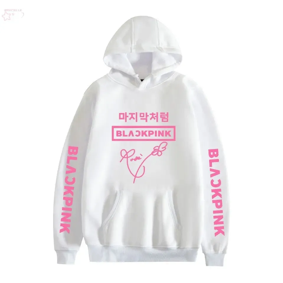 Korean popular girl group peripheral printed hoodies trendy couple hoodies