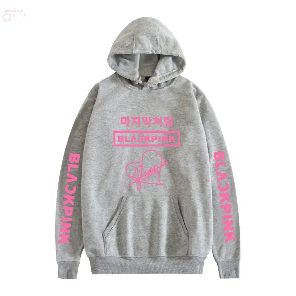 Korean popular girl group peripheral printed hoodies trendy couple hoodies