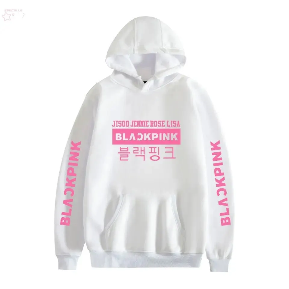 Korean popular girl group peripheral printed hoodies trendy couple hoodies