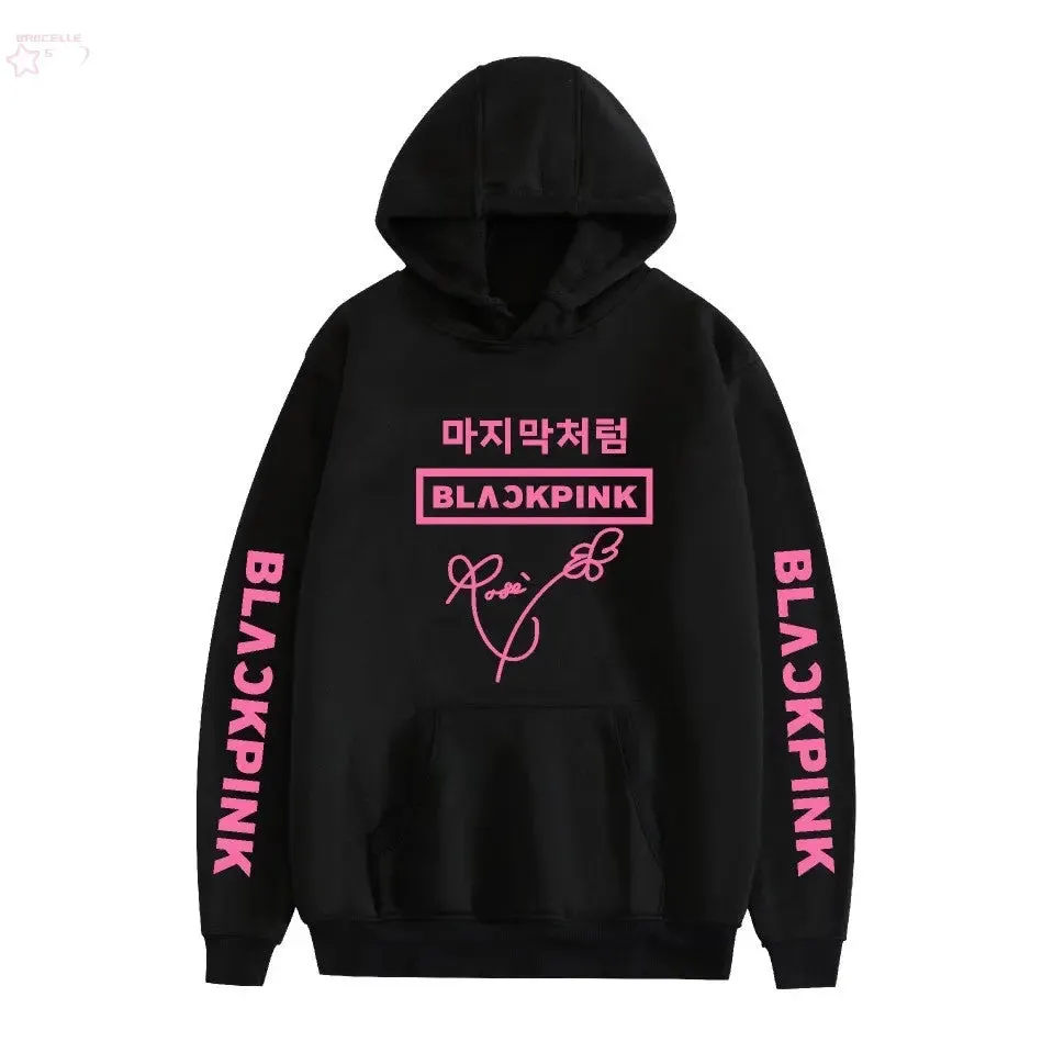 Korean popular girl group peripheral printed hoodies trendy couple hoodies