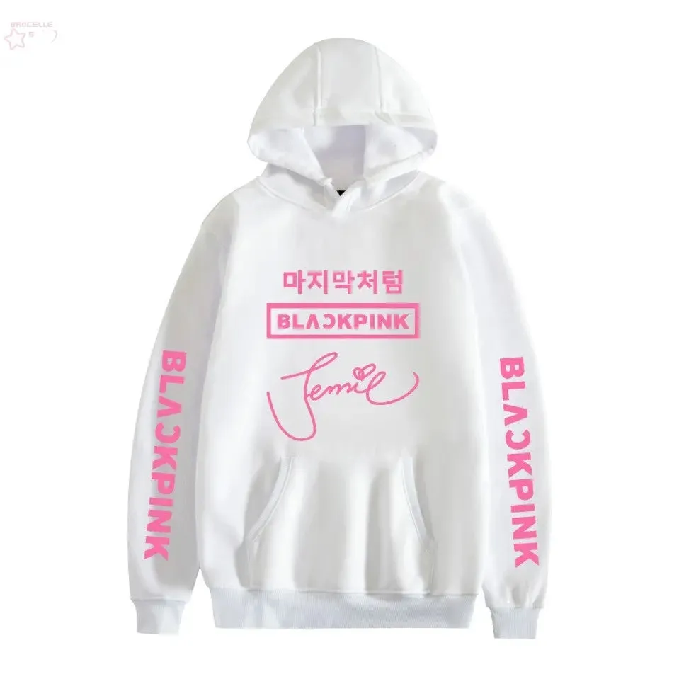 Korean popular girl group peripheral printed hoodies trendy couple hoodies