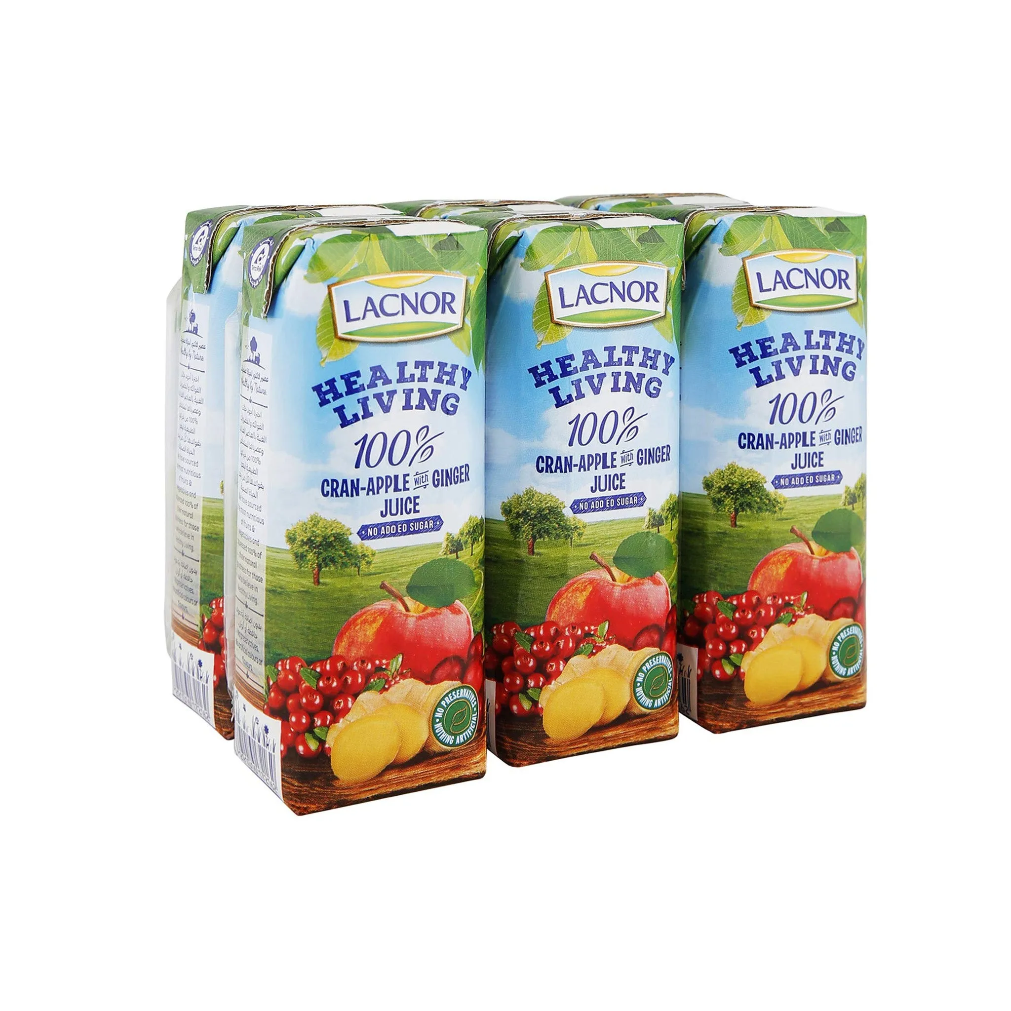 Lacnor Healthy Living Cran Apple With Ginger Juice No Added Sugar 1L