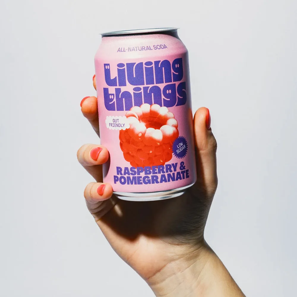 Living Things Raspberry & Pomegranate All Natural Soda