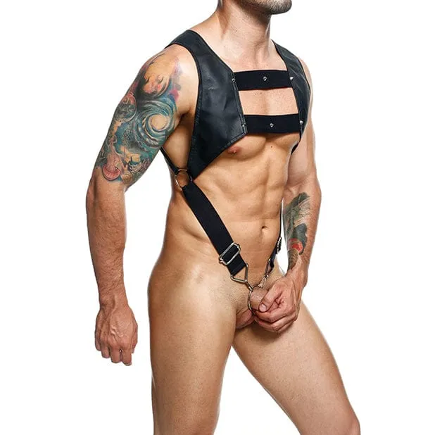 Male Basics - Dngeon Croptop Harness Cockring (Black)