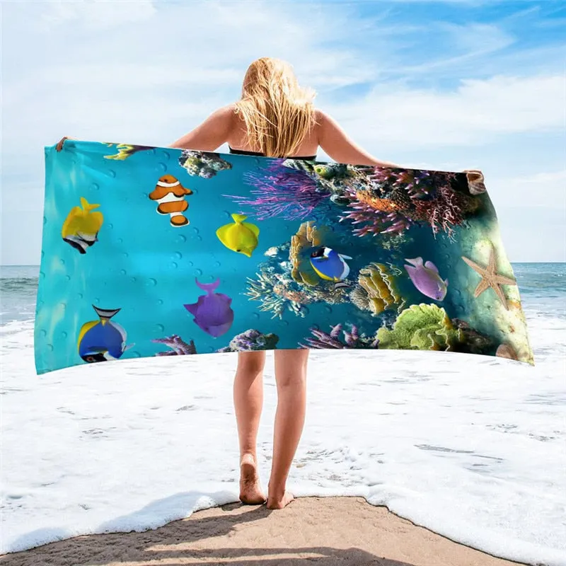 Microfiber Ocean Beach Towel Large Sport