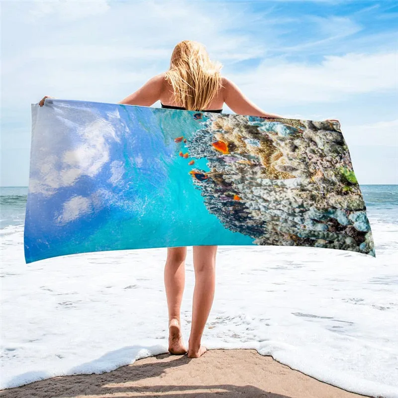 Microfiber Ocean Beach Towel Large Sport