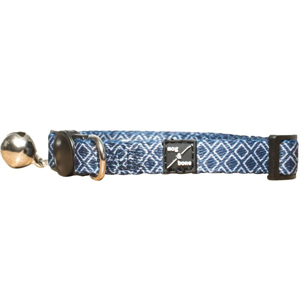 Mog & Bone Cat Collar - Navy Ikat