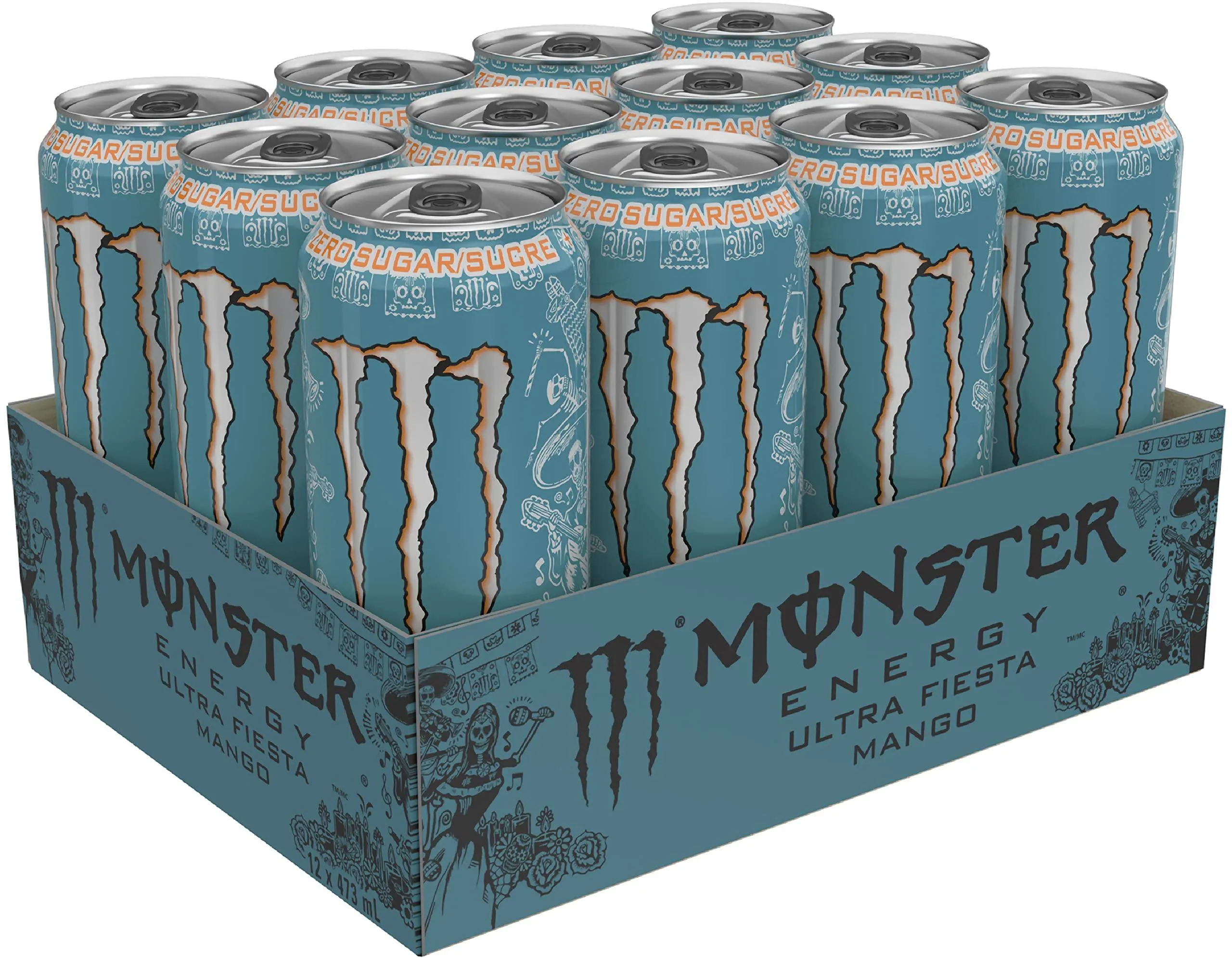 Monster Energy, Ultra Fiesta, 473mL Cans, Pack of 12