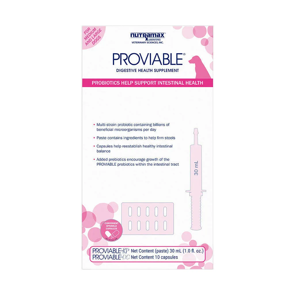 Nutramax Proviable Digestive Health Supplement Kit for Cats And Dogs