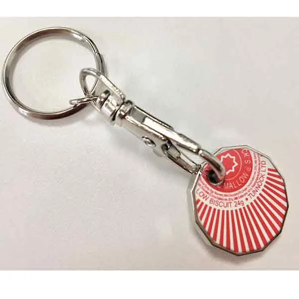 Printed Trolley Coin Key Ring - 1 Colour