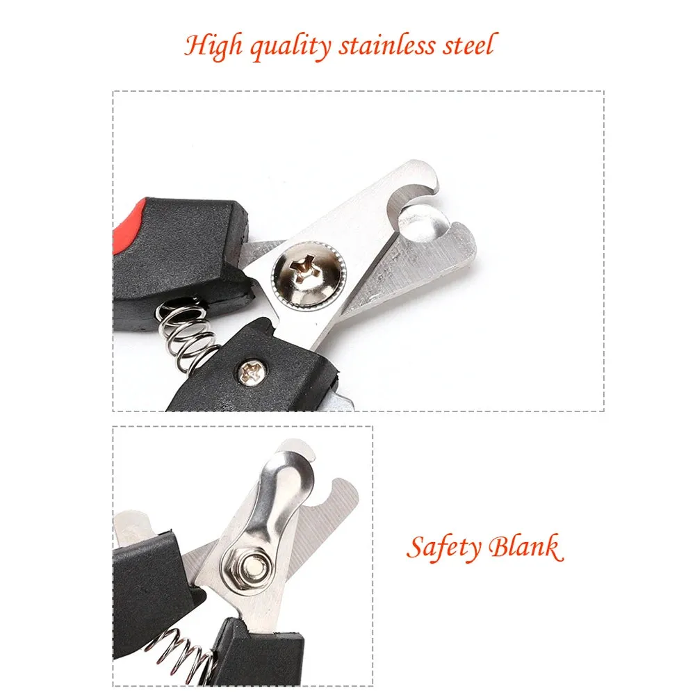 Professional Pet Nail Clippers for Dogs - Stainless Steel with Safety Sickle