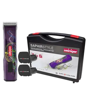 Purple Saphir Cordless Clipper with Two Batteries In a Case by Heiniger