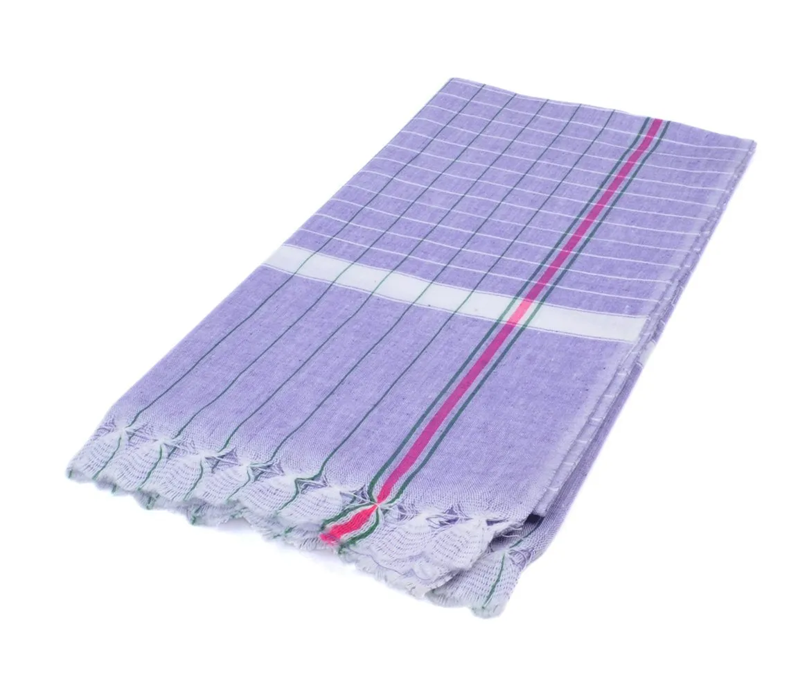 Sathiyas Sunrise Cotton Bath Towel (Lavender, White, Orange, Blue, Red, 33x66 Inches) - Combo of 5 Pieces