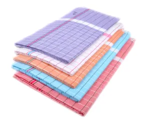 Sathiyas Sunrise Cotton Bath Towel (Lavender, White, Orange, Blue, Red, 33x66 Inches) - Combo of 5 Pieces