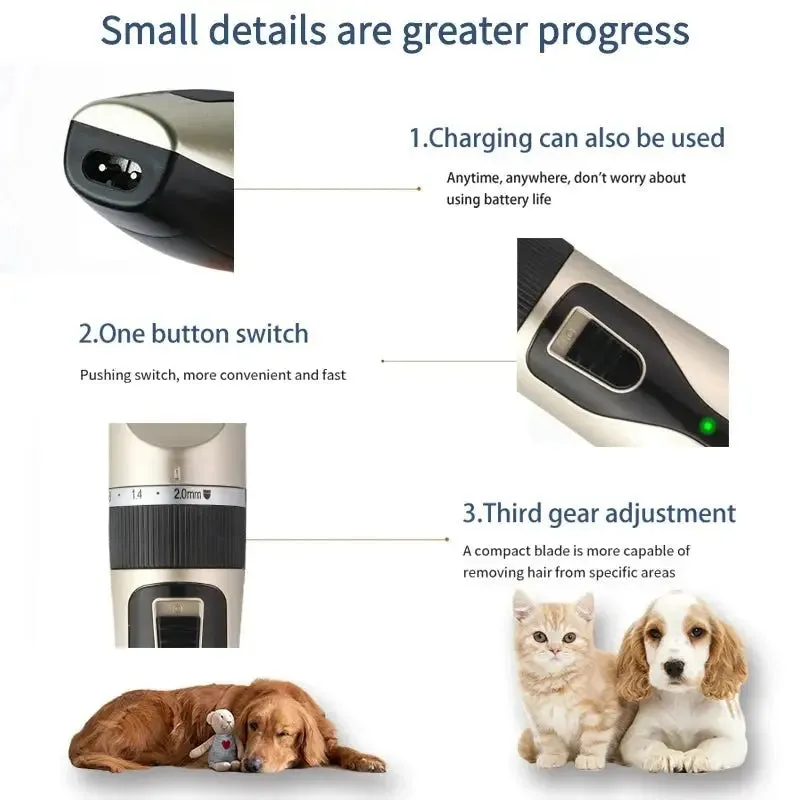 Silent Pet Hair Clipper Set