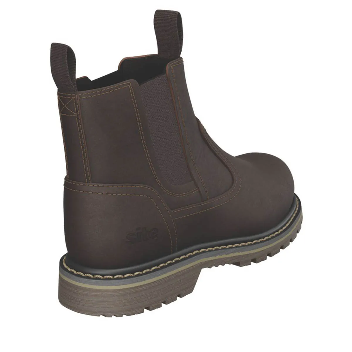 Site Safety Boots Womens Brown Leather Steel Toe Cap Shock Absorbing Heel Size 7